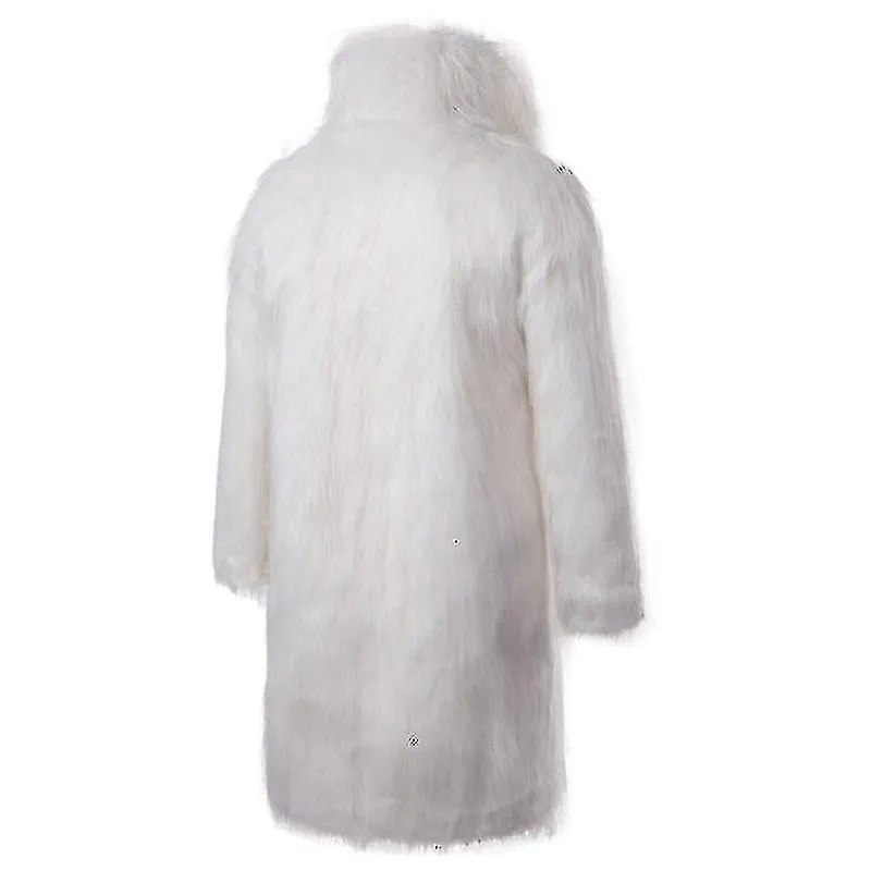 Abrigo largo de piel sintética para hombres Cuello de invierno Chaqueta de abrigo de ropa exterior