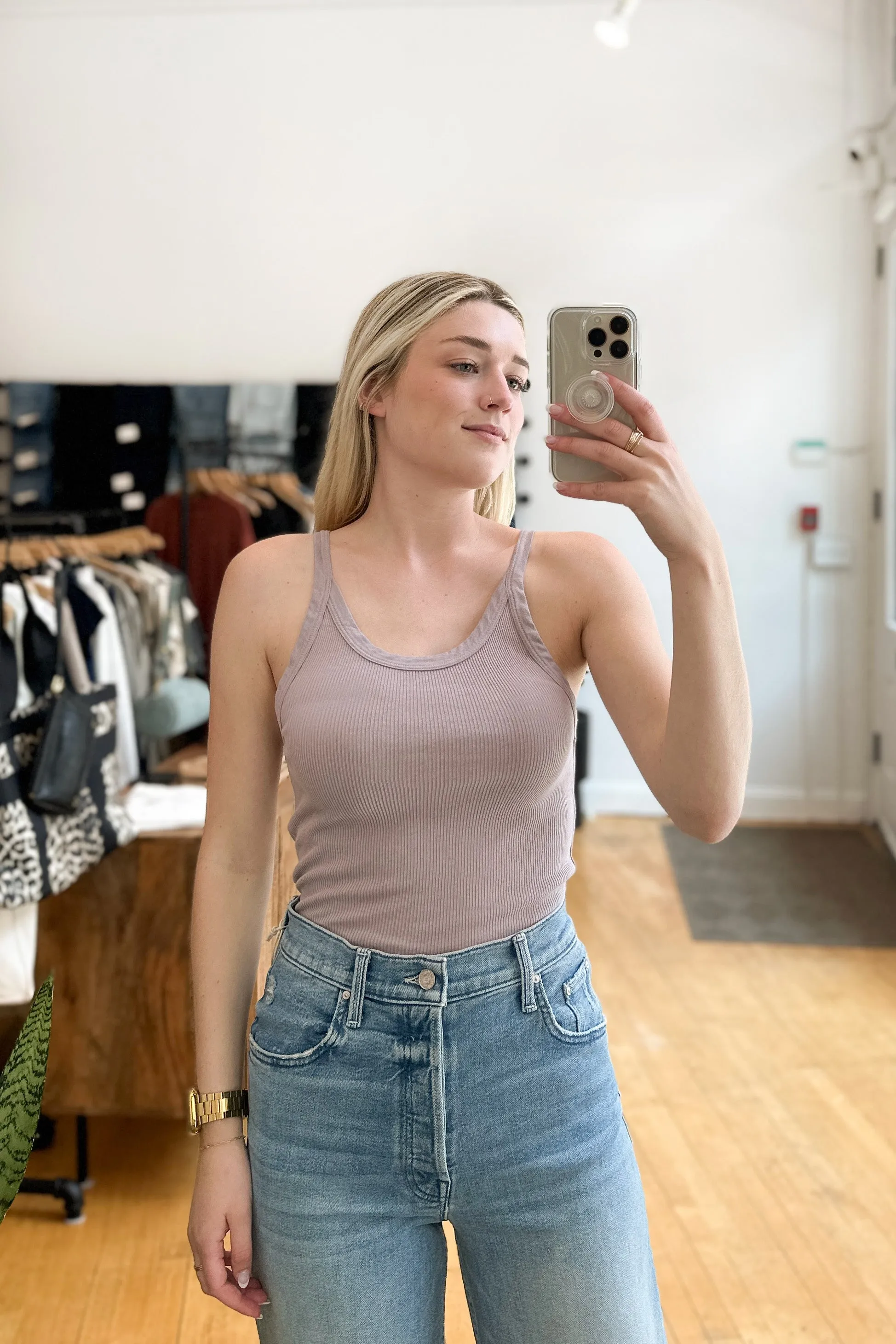Annie Recycled Tank in Brushed Lilac