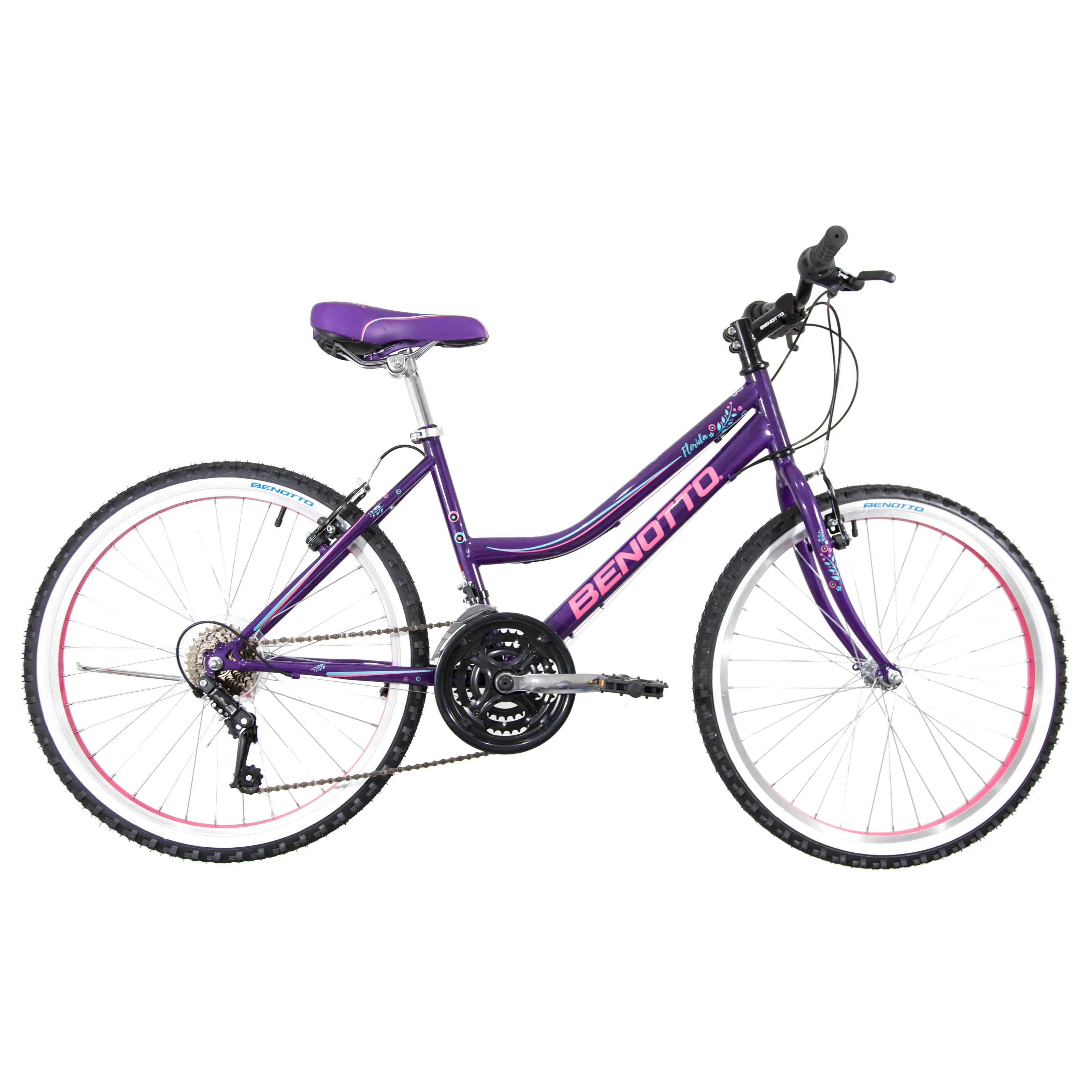 Bicicleta BENOTTO Montaa FLORIDA R24 21V. Mujer Sunrace Frenos 'V' Acero Morado Talla:UN