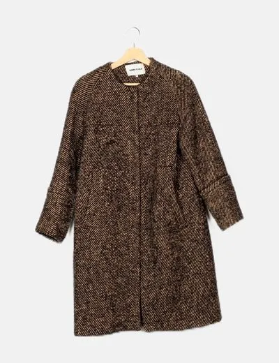 Bimba&Lola Abrigo jaspeado negro