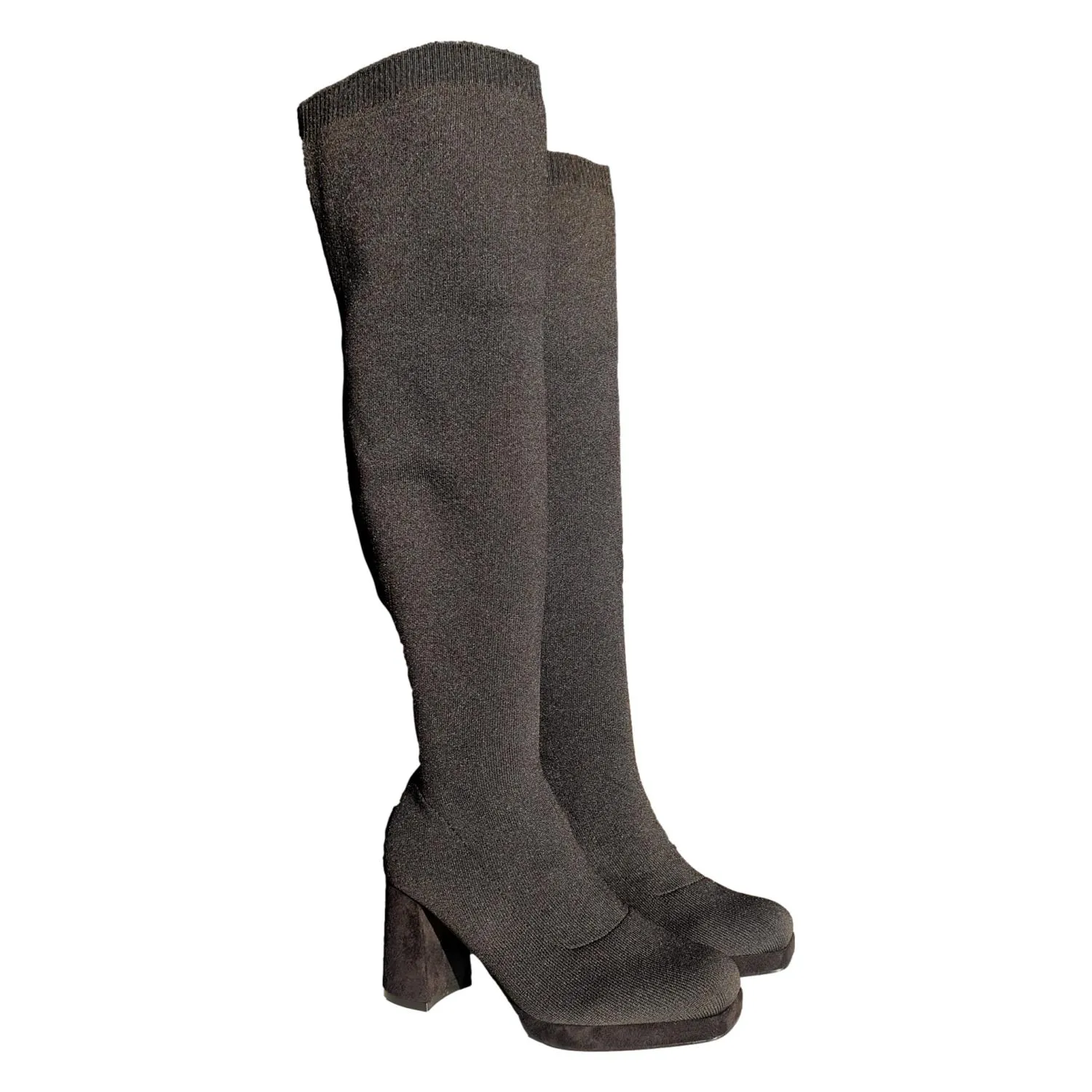 Botas altas calcetin mujer color negro