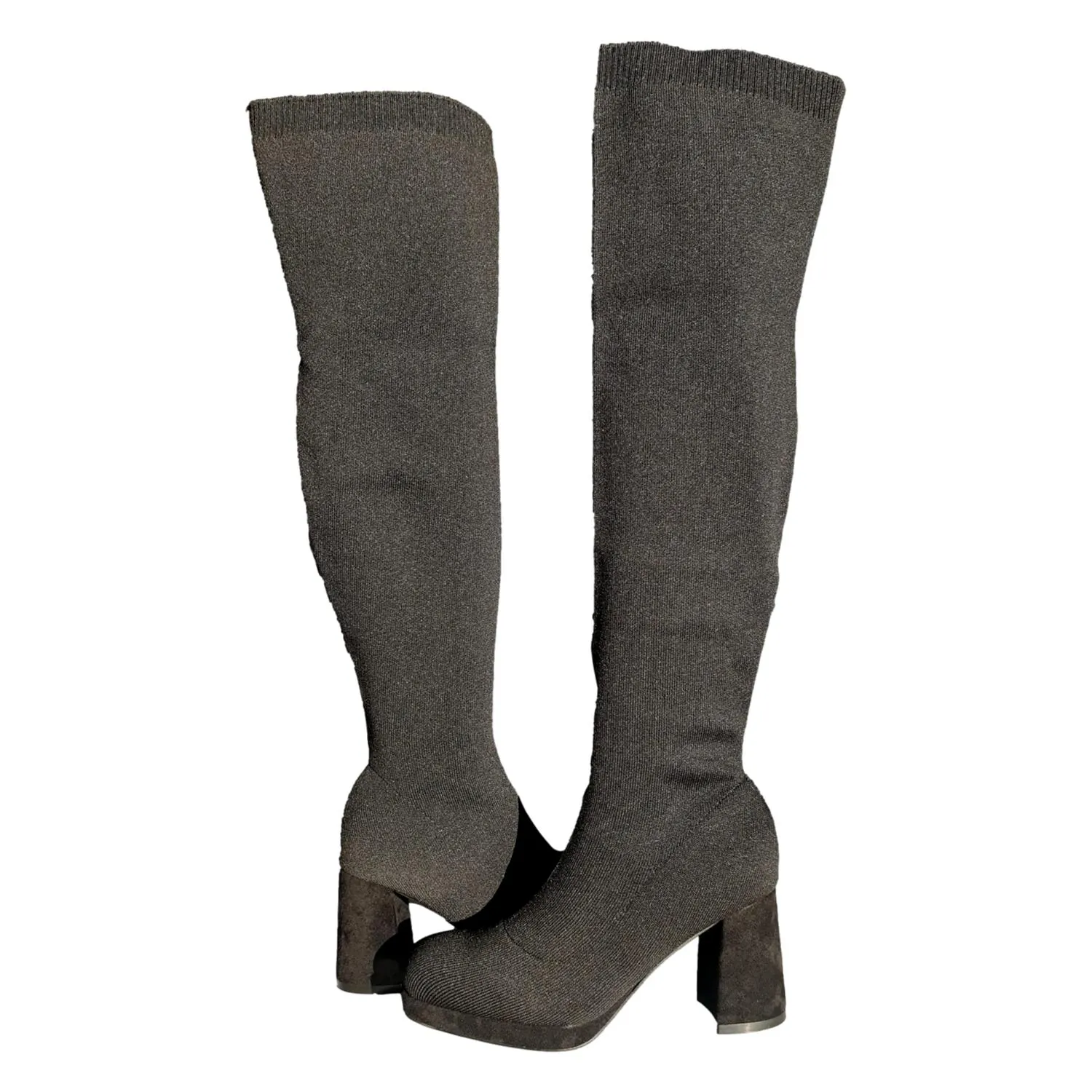 Botas altas calcetin mujer color negro
