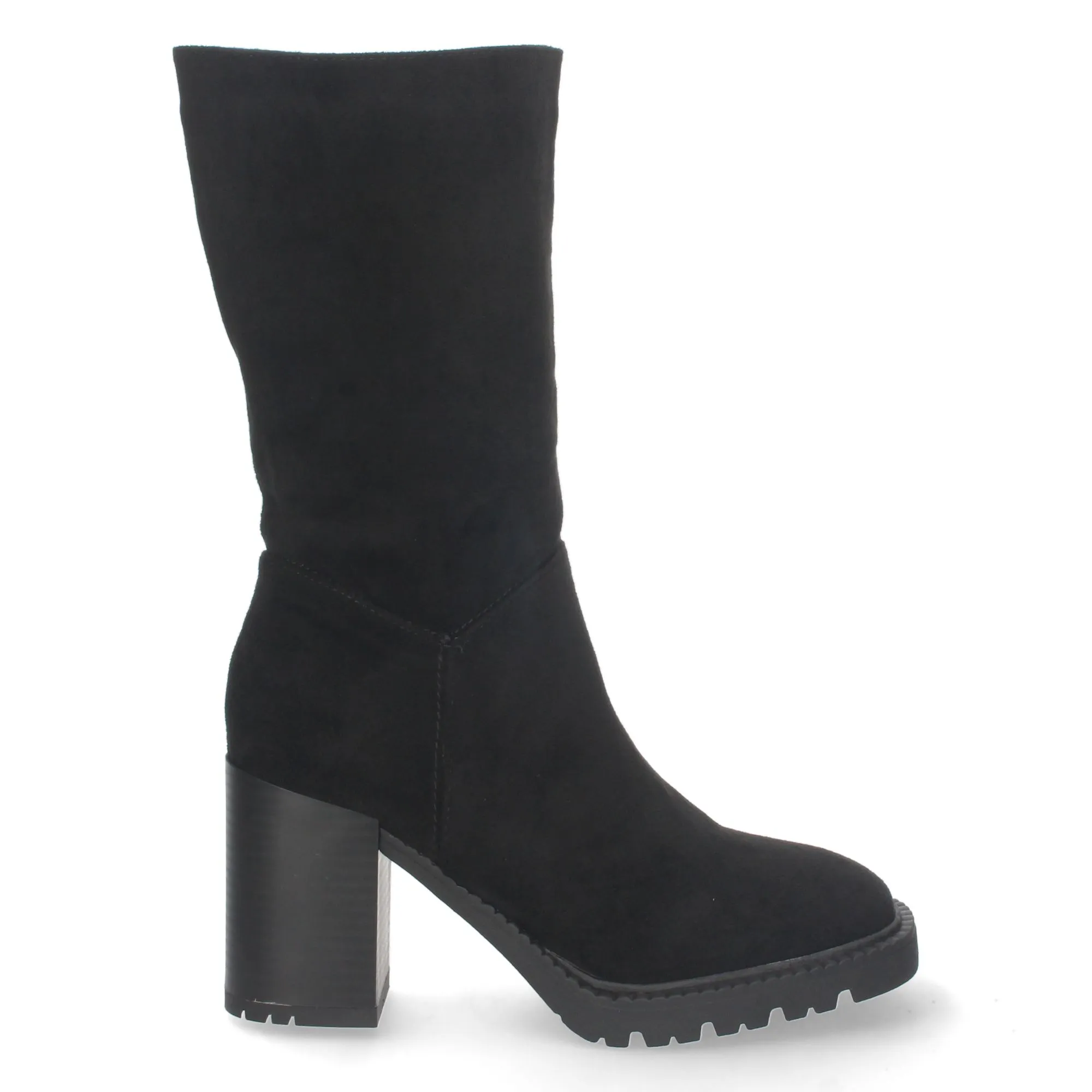 Botas de tacón alto mujer color negro liso