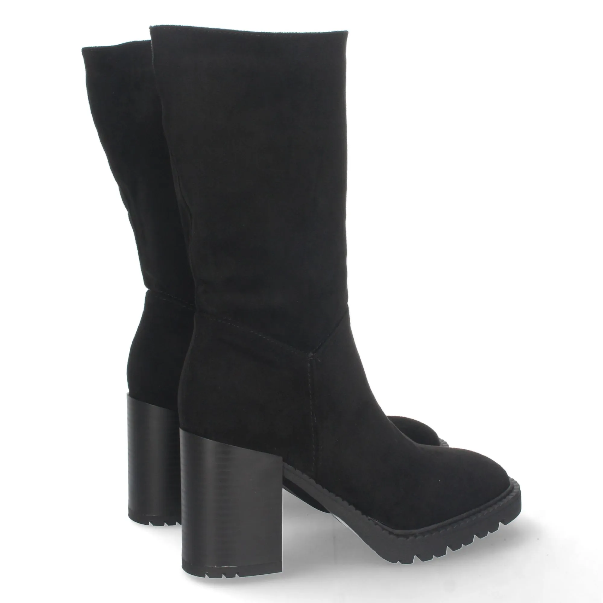 Botas de tacón alto mujer color negro liso