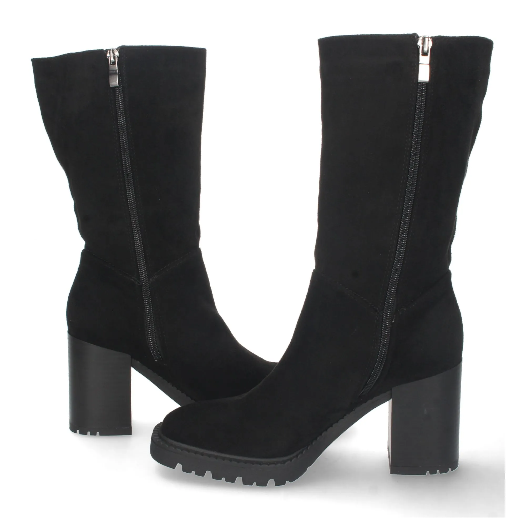 Botas de tacón alto mujer color negro liso