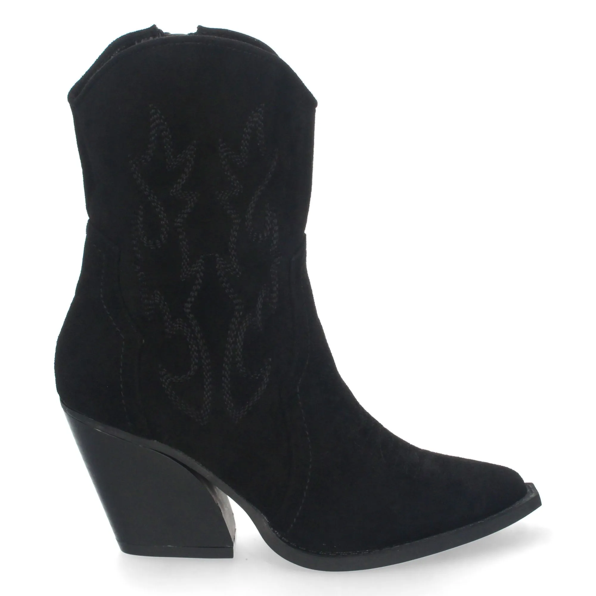Botines cowboy tacón medio mujer color negro