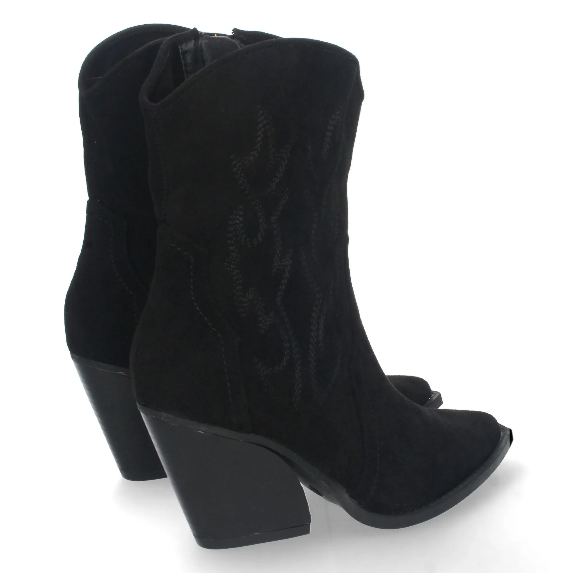 Botines cowboy tacón medio mujer color negro