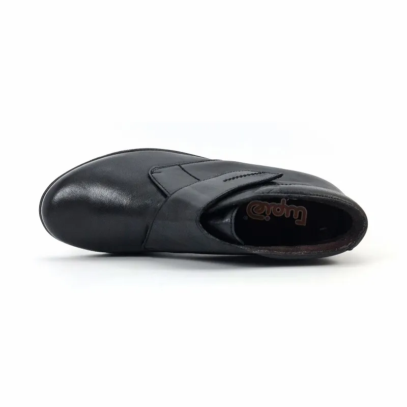 Botines Cómodos Mujer Piel Cuña Velcro Plantilla Extraíble 70244 Negro, de Tupié