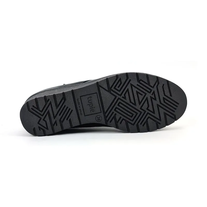 Botines Cómodos Mujer Piel Cuña Velcro Plantilla Extraíble 70244 Negro, de Tupié