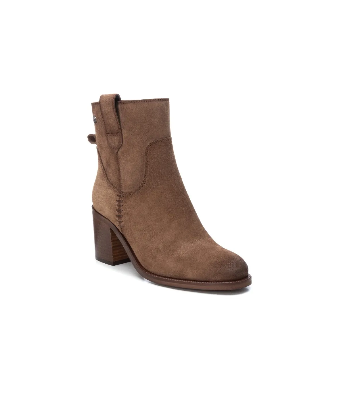 Botín para mujer en serraje taupe