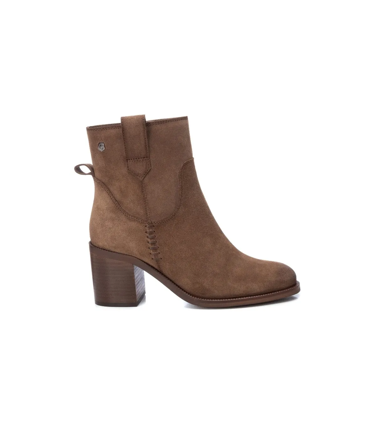 Botín para mujer en serraje taupe