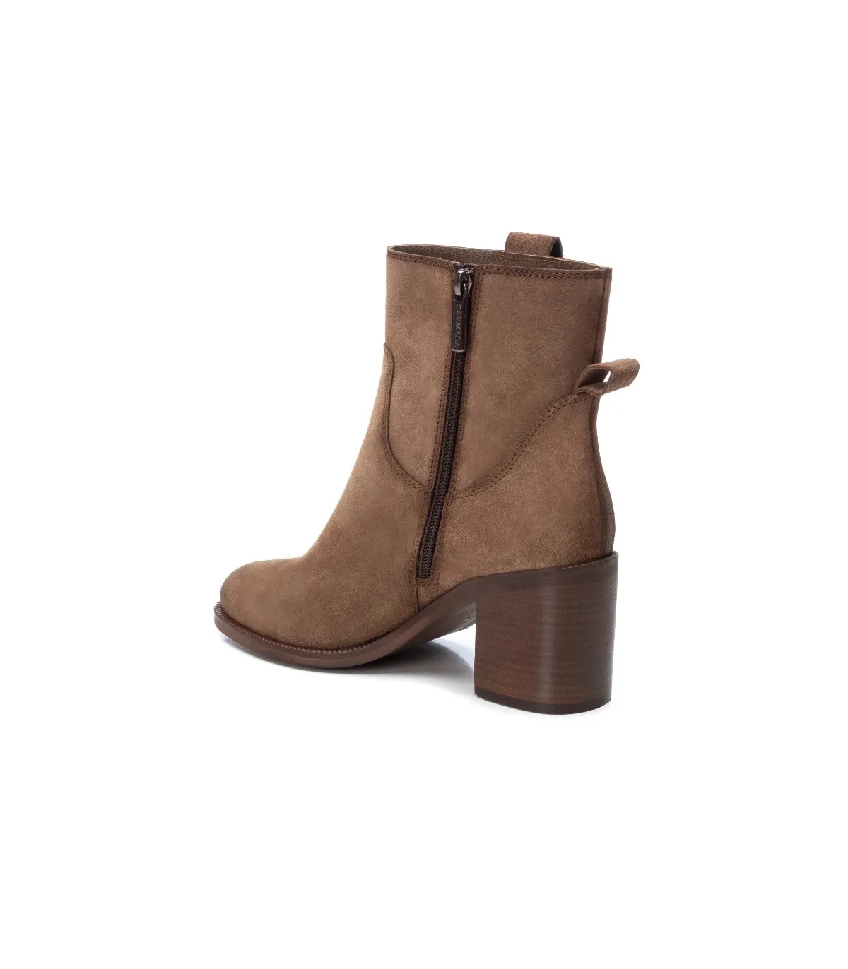 Botín para mujer en serraje taupe