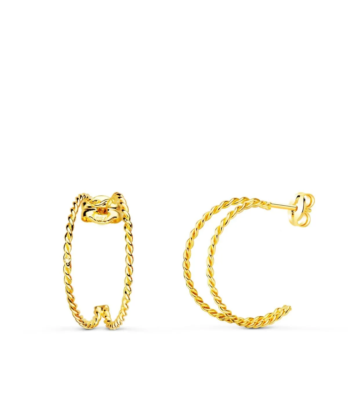 Boucles d'oreilles Sand Créoles Twisted Or 18K
