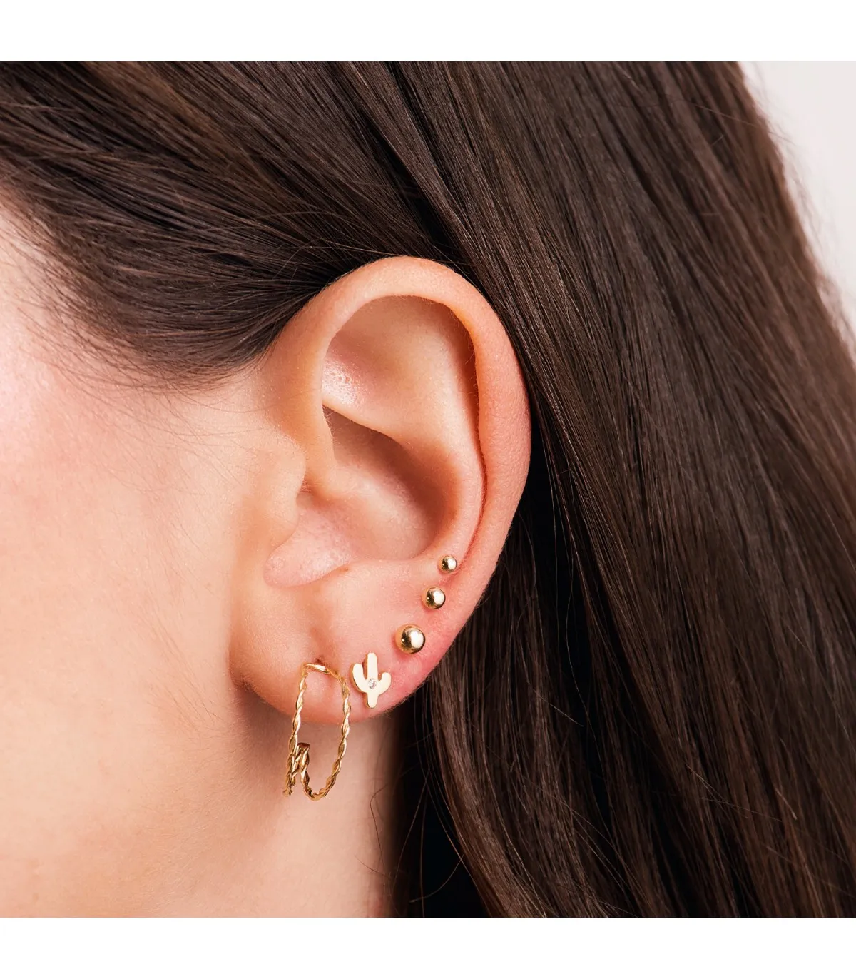 Boucles d'oreilles Sand Créoles Twisted Or 18K