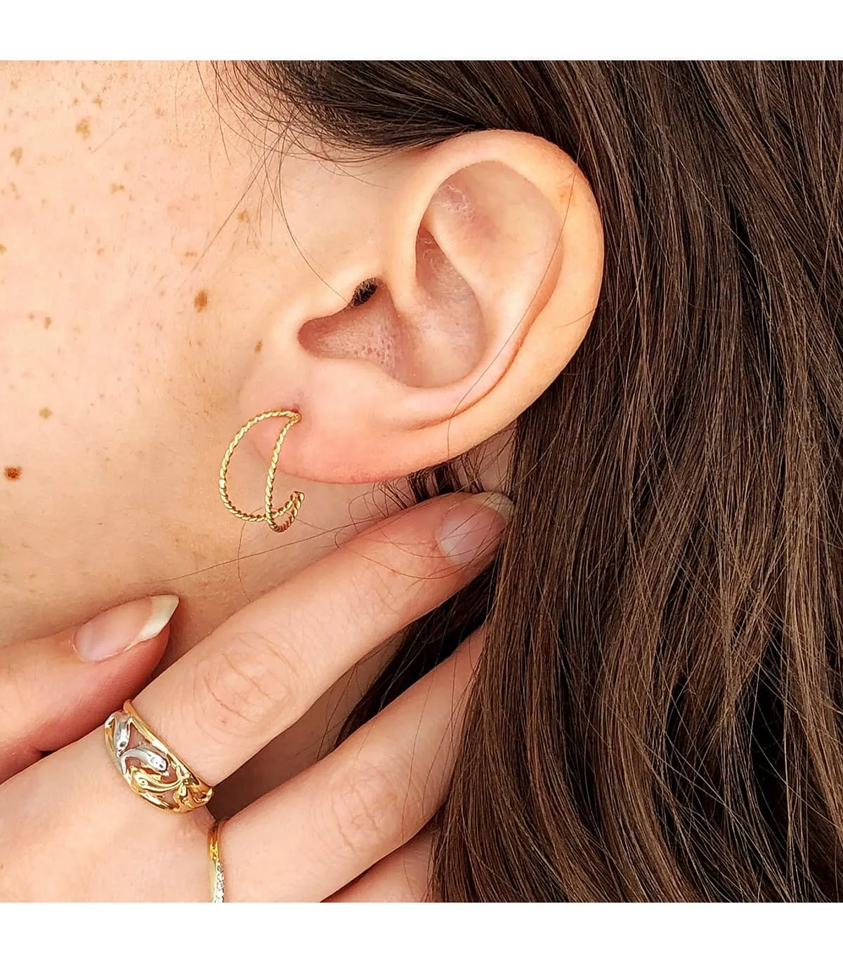 Boucles d'oreilles Sand Créoles Twisted Or 18K