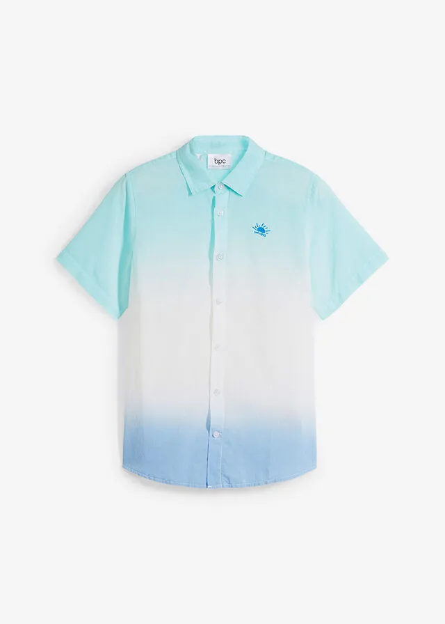 CAMISA DE MANGA CORTA BLANCOTURQUESAAZUL PROVENZAL