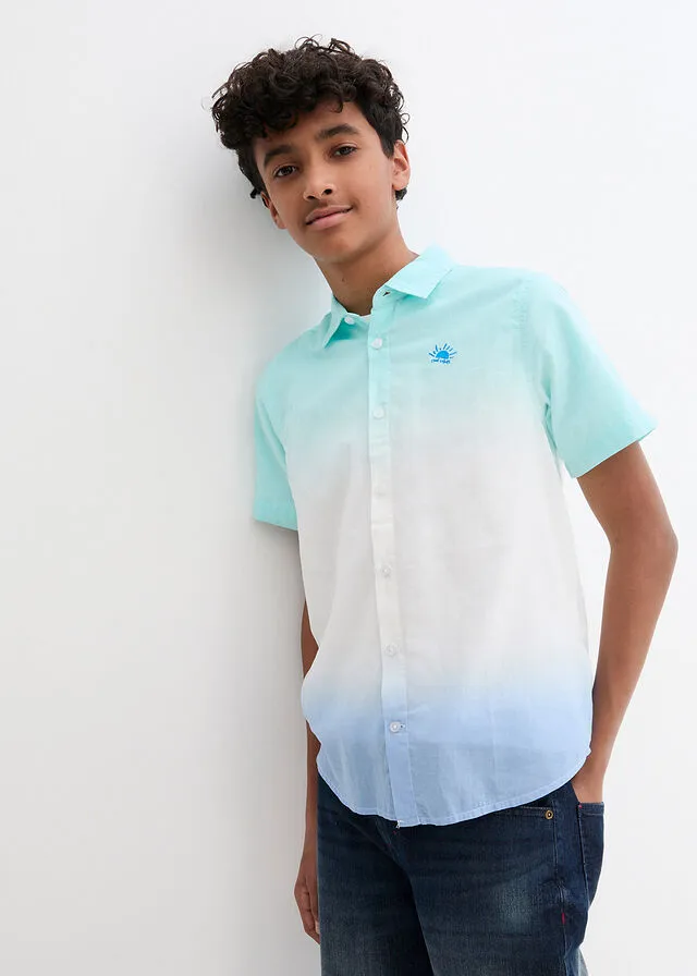 CAMISA DE MANGA CORTA BLANCOTURQUESAAZUL PROVENZAL