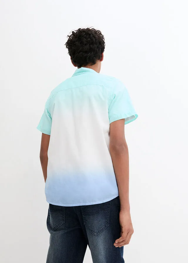 CAMISA DE MANGA CORTA BLANCOTURQUESAAZUL PROVENZAL