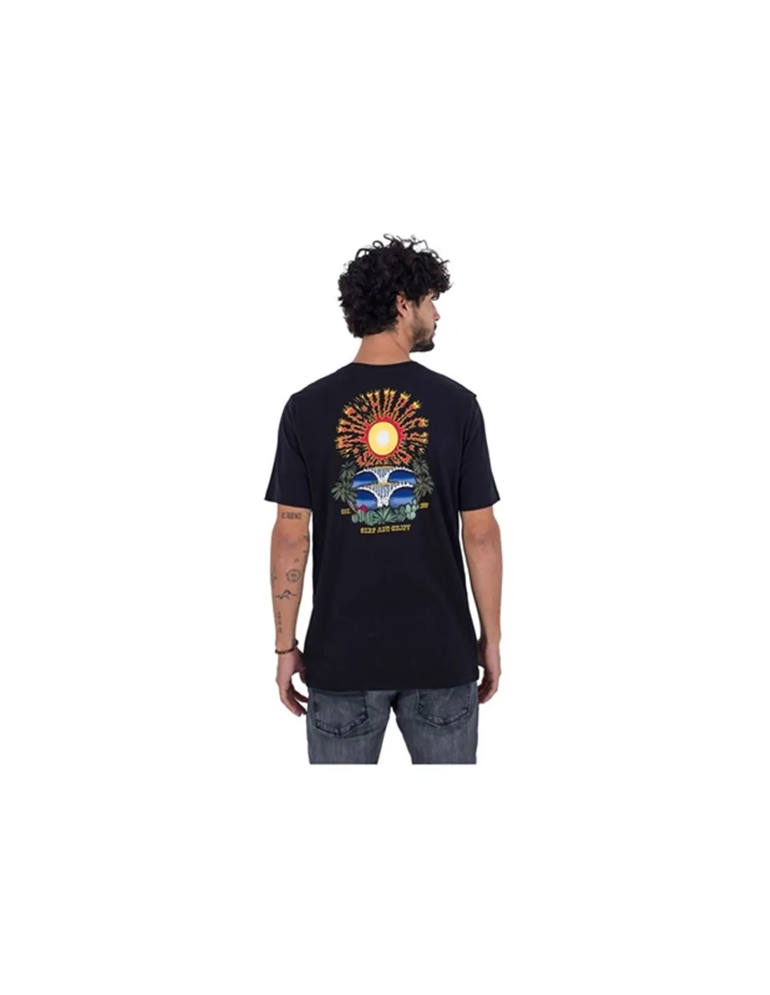 Camiseta Hurley Evd Wave Hello Hombre Negro