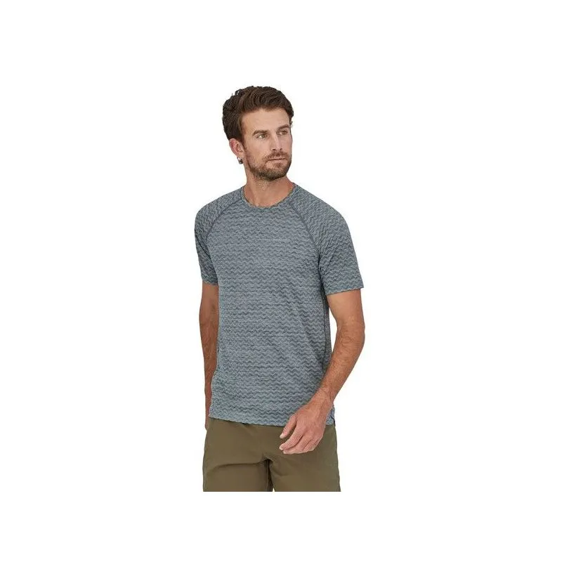 Camiseta Patagonia Running Ridge Flow (gris pluma) hombre