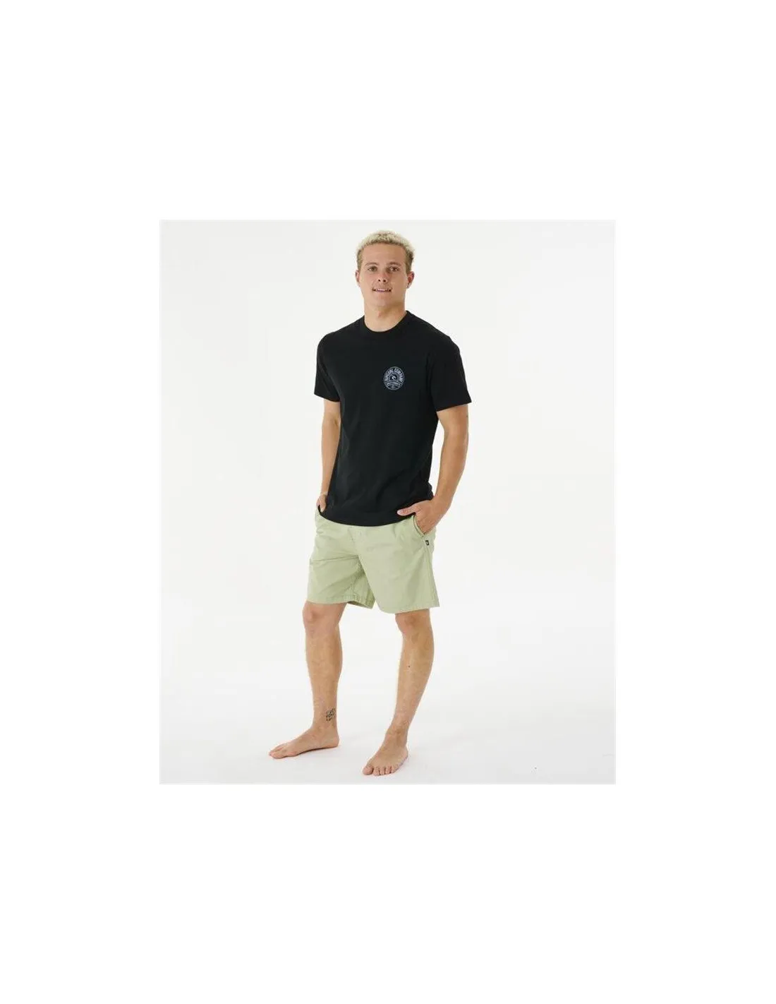 Camiseta Rip Curl Stapler Hombre Negro