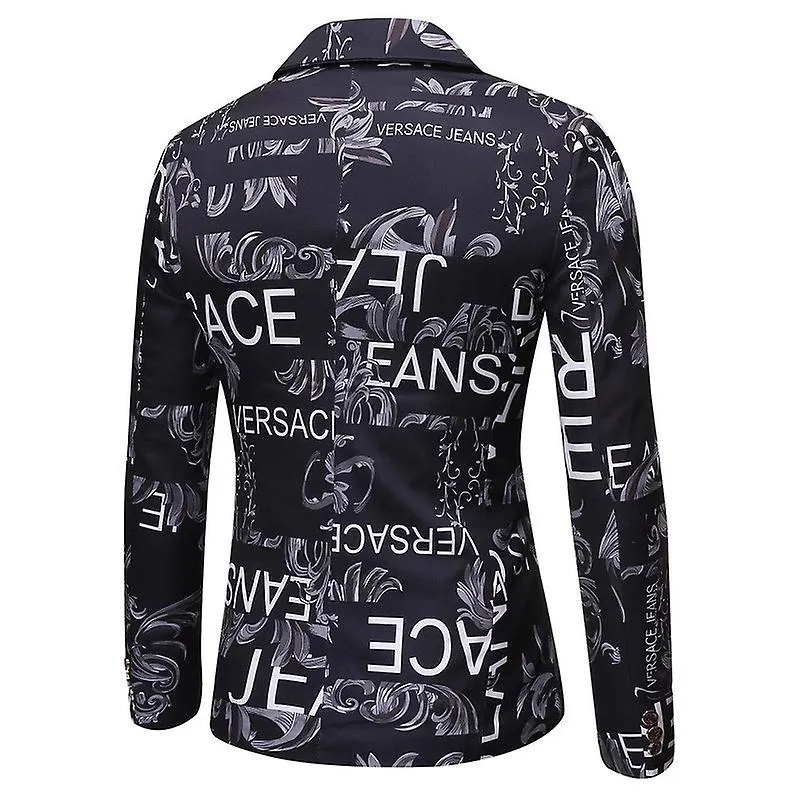 Chaqueta de traje para hombre Blazer casual con estampado floral Abrigo deportivo