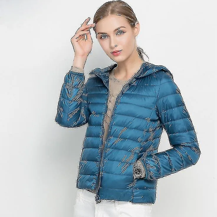 Chaqueta ultra ligera para mujeres Whie Duck Down Chaquetas con capucha Manga larga Abrigo delgado cálido Parka