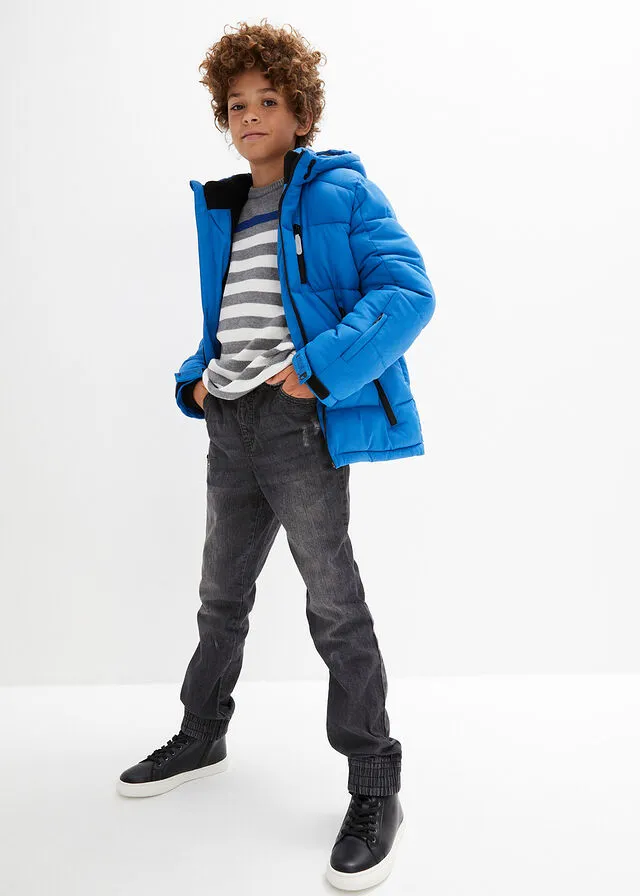 CHAQUETóN AZULNEGRO ESTAMPADO