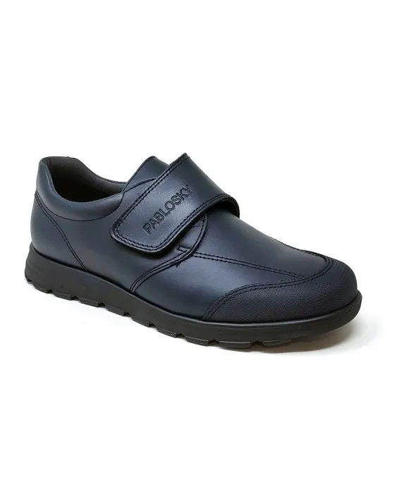 COLEGIAL NIÑO PIEL PABLOSKY VELCRO AZUL (talla desde la 35 hasta la 40)