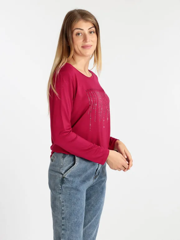 Coveri Moving Maxicamisa de mujer con pedrería