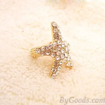 Cute Shiny Rhinestone Starfish Ear Clips