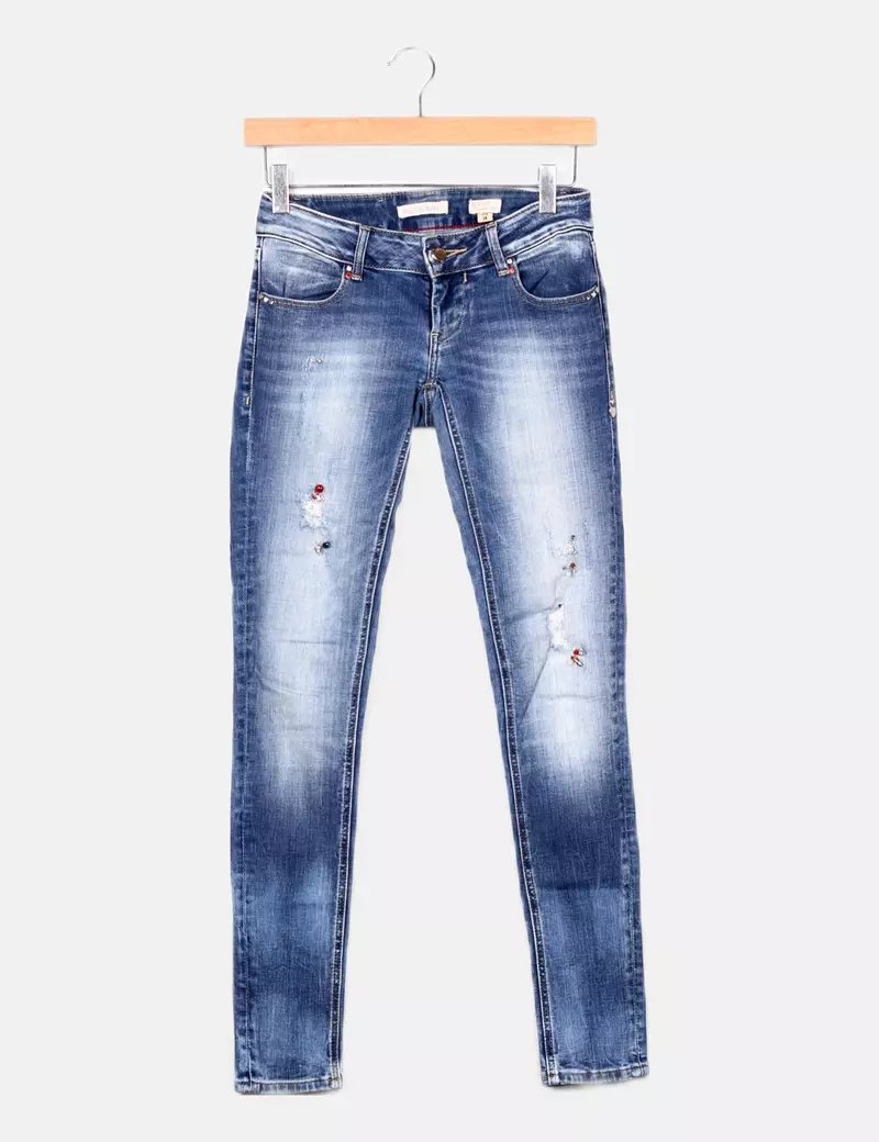 Fracomina Denim azul detalle abalorios