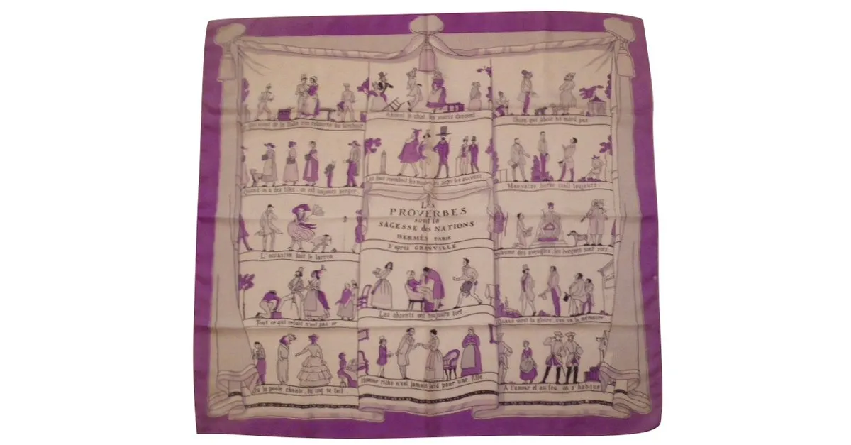 Hermès Les PROVERBES sont la SAGESSE des NATIONS d'après Granville Multicolor 
