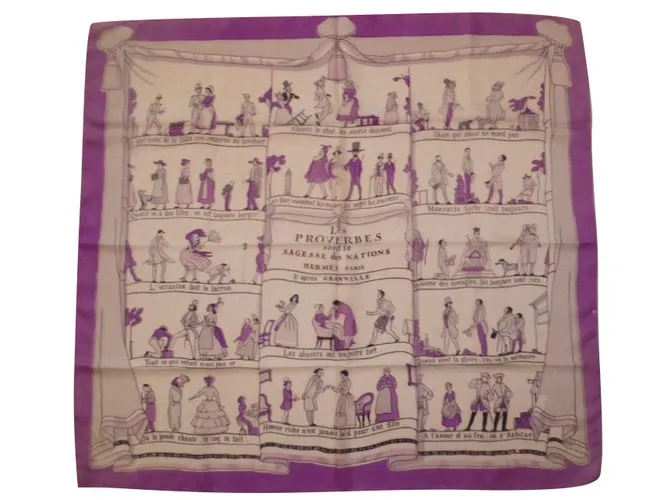 Hermès Les PROVERBES sont la SAGESSE des NATIONS d'après Granville Multicolor 