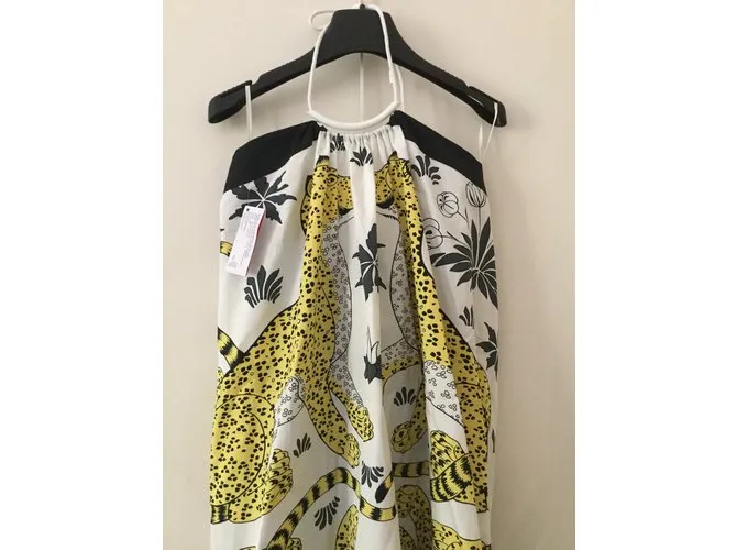 Hermès Robe de plage détail bijou Les léopards 90cm x90cm sur coton Multicolor 