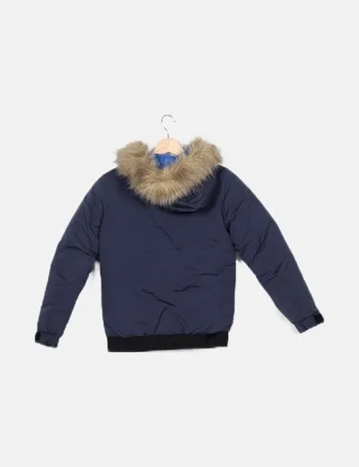 Jack & Jones Abrigo azul marino capucha
