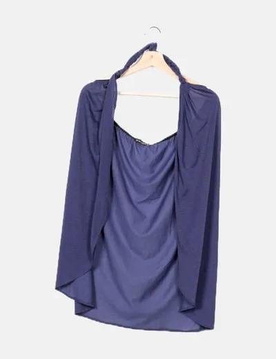 Lavandera Capa azul marino detalle trenzado