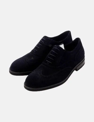 Massimo Dutti Zapato azul marino acordonado