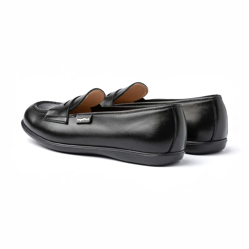 Mocasines Colegiales Niña Piel Napa Antifaz 467 Negro, de Angelitos