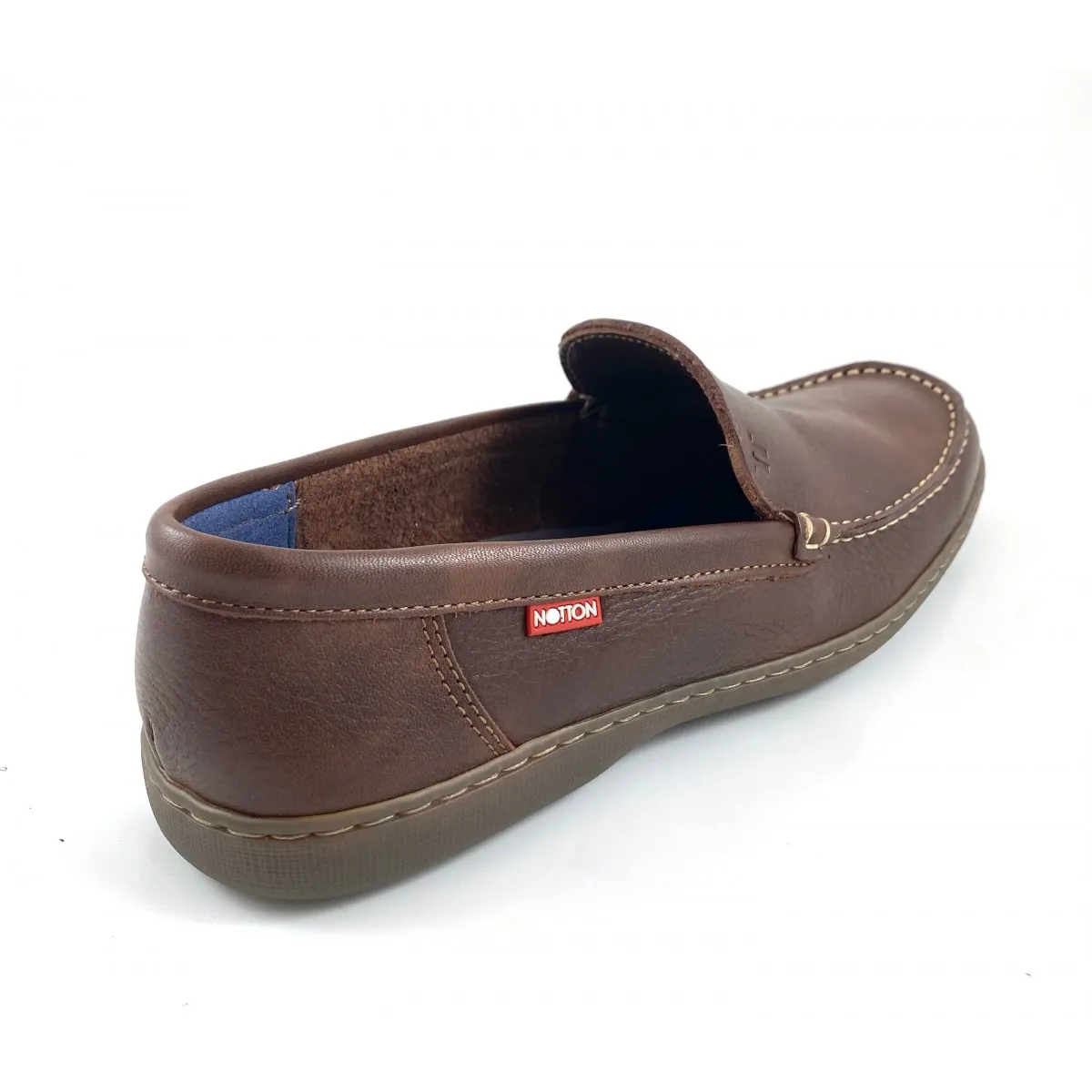 Mocasín de piel cómodo para hombre, Notton marrón y negro N1547