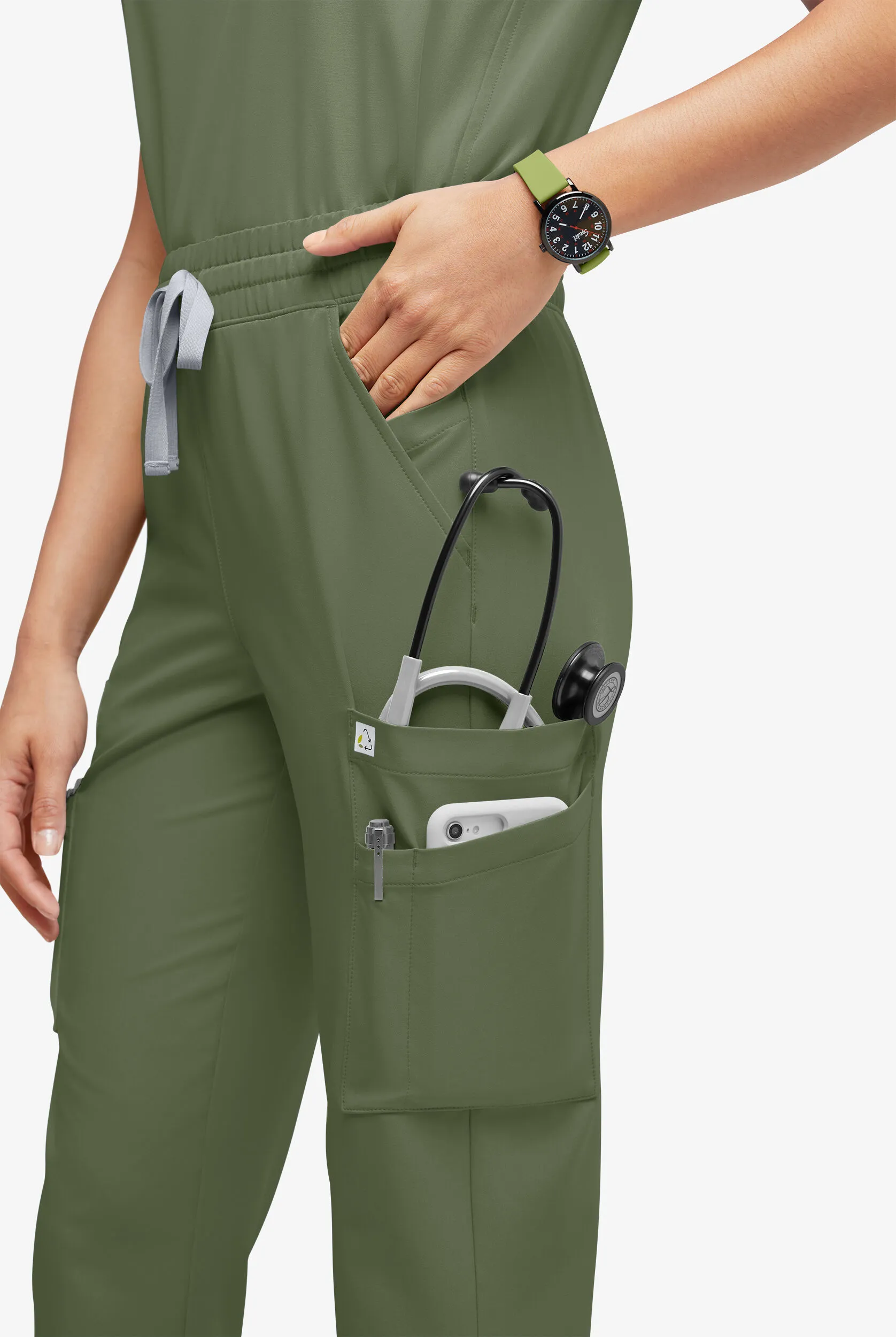 Pantalón médico ReSurge Topaz con cordón ajustable y 11 bolsillos para mujer