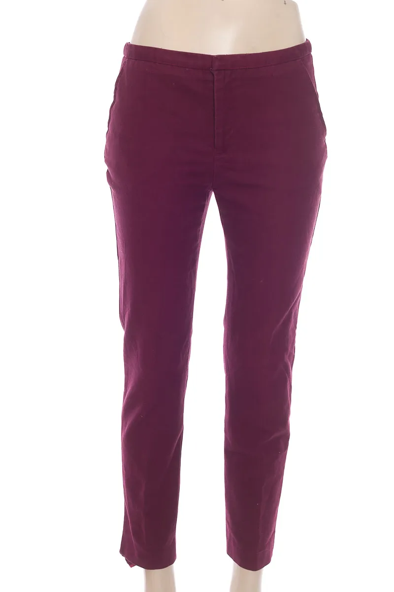 PANTALóN COLOR VINOTINTO  ZARA