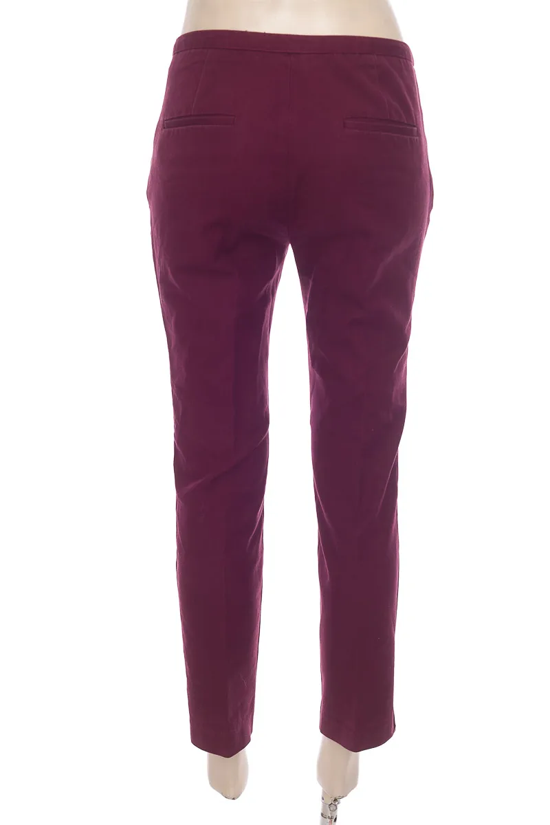 PANTALóN COLOR VINOTINTO  ZARA