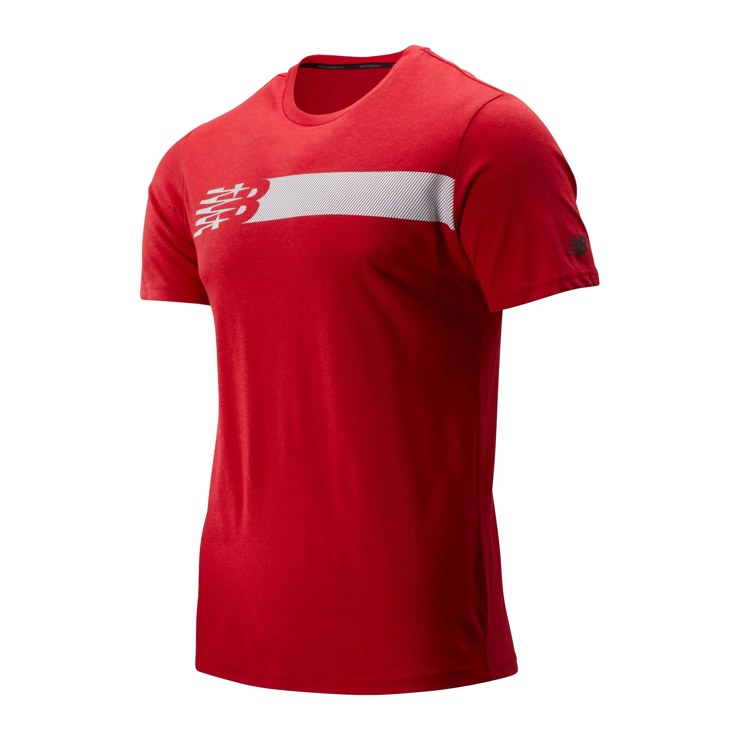 Polera Hombre New Balance Graphic Heathertech Rojo