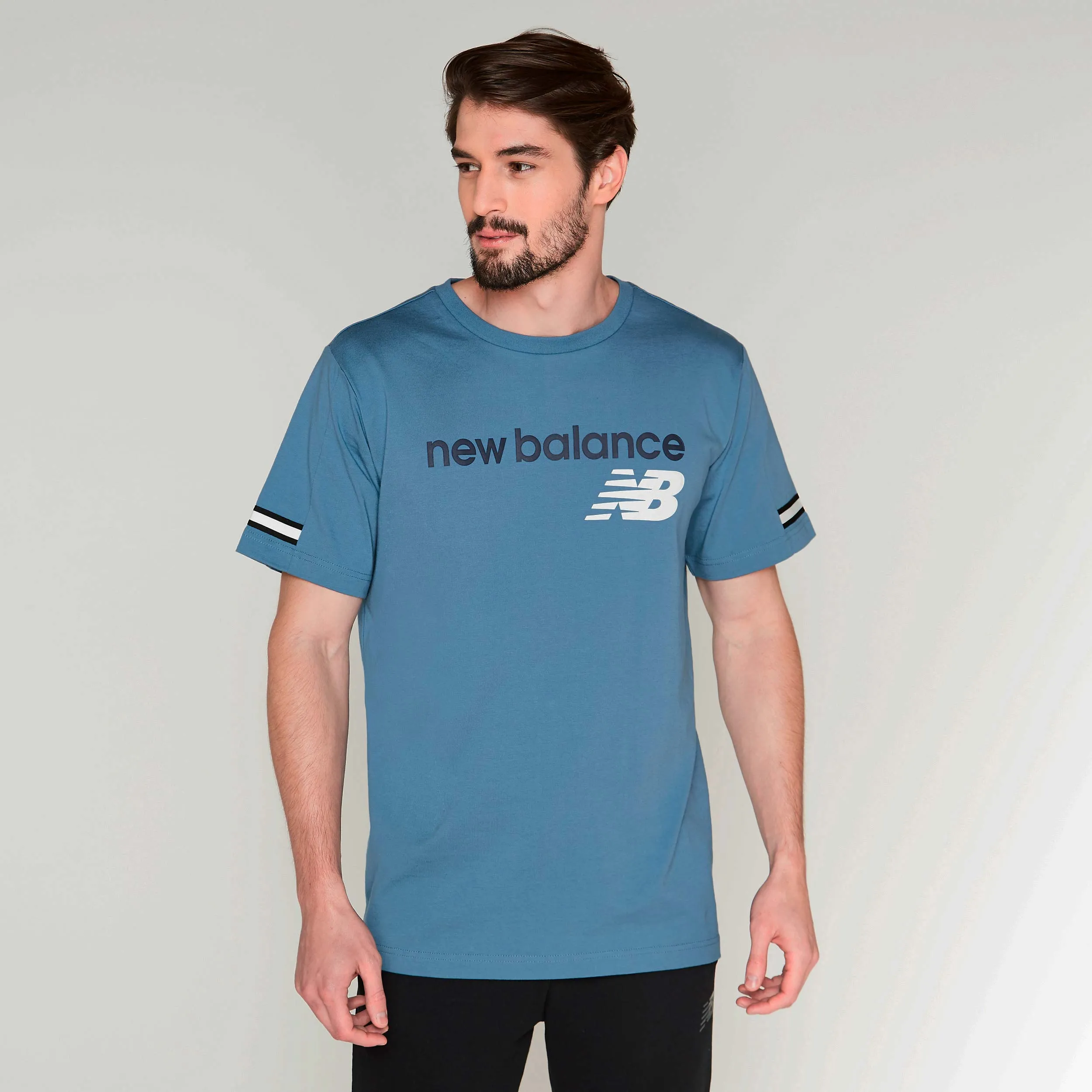 Polera Running Hombre New Balance Essentials Azul Marino
