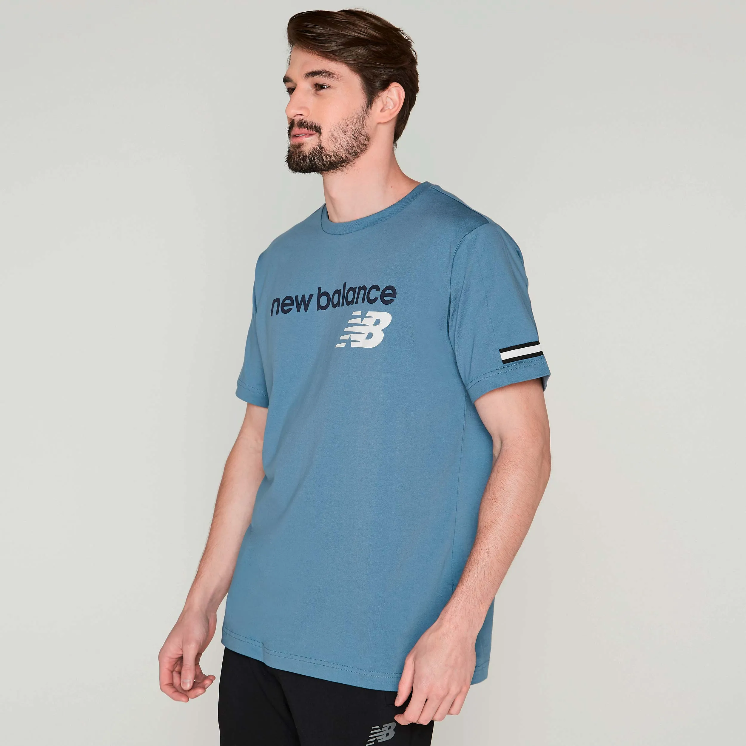 Polera Running Hombre New Balance Essentials Azul Marino