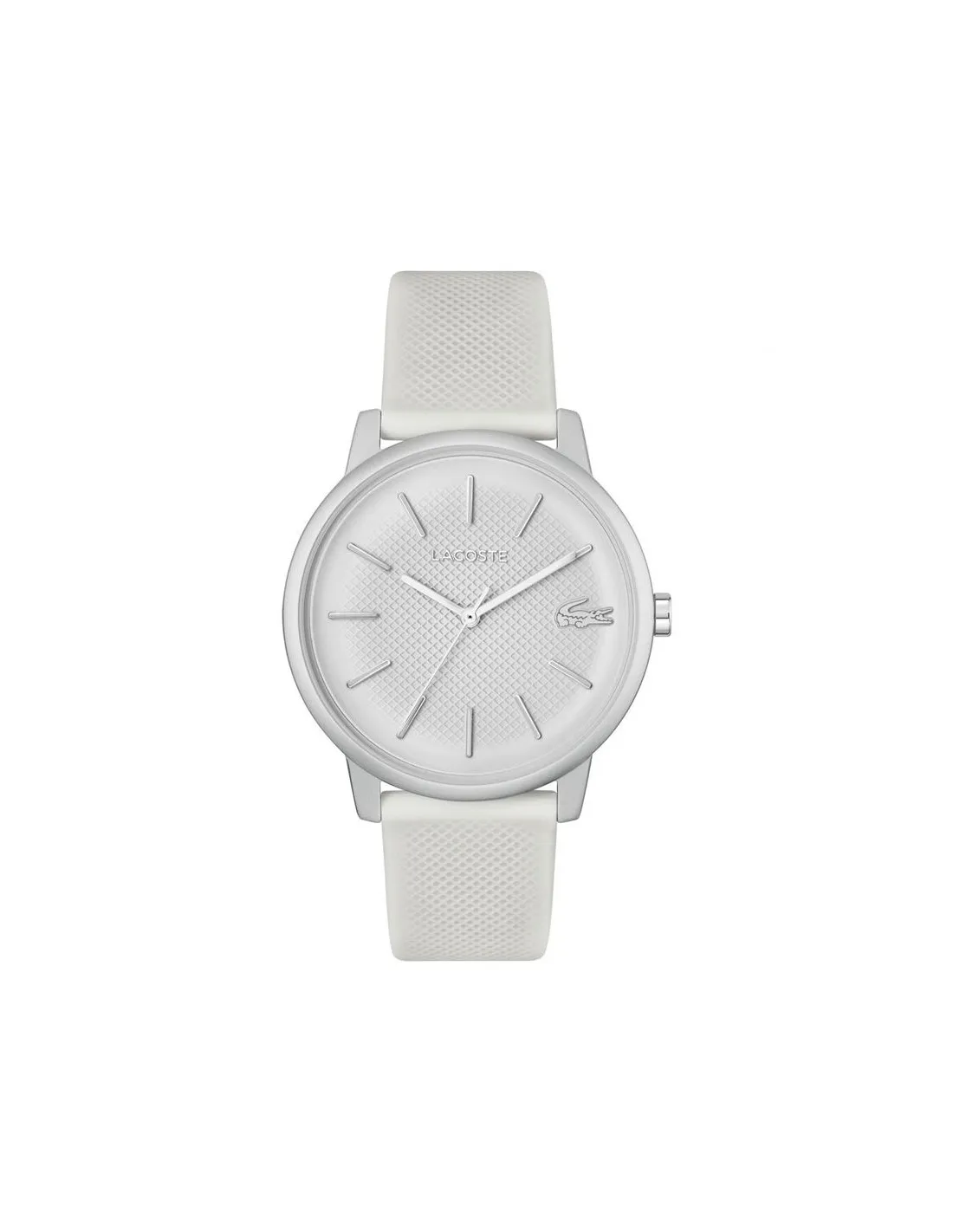 Reloj 3 agujas, Lacoste caja de aluminio blanca semi mate de 42mm