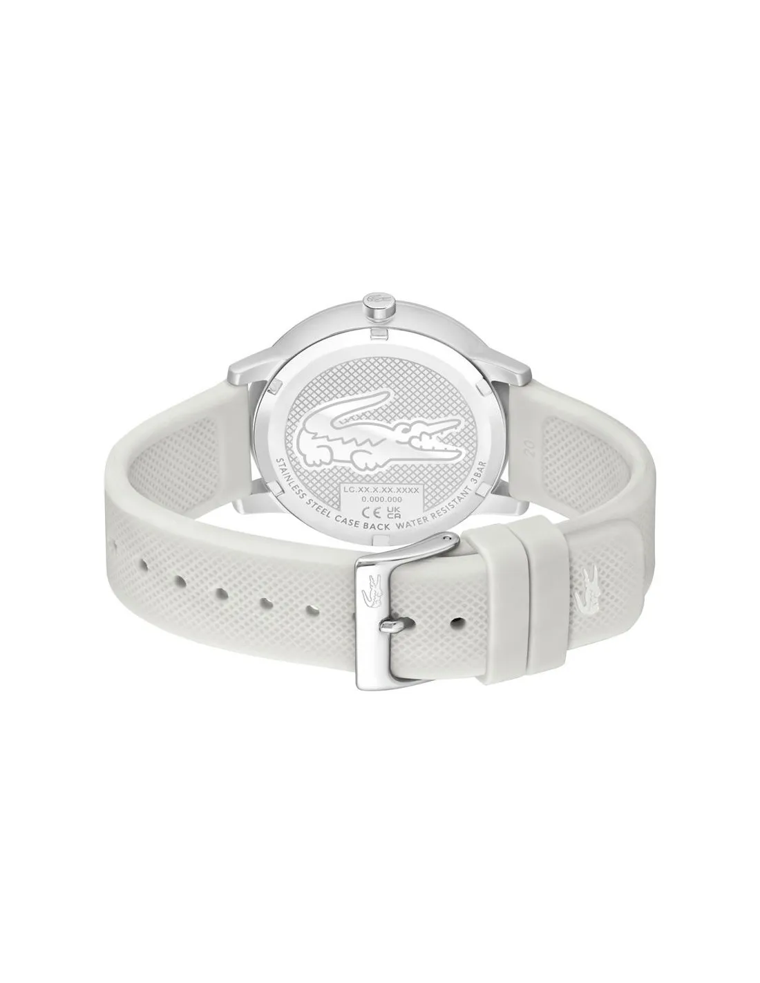 Reloj 3 agujas, Lacoste caja de aluminio blanca semi mate de 42mm