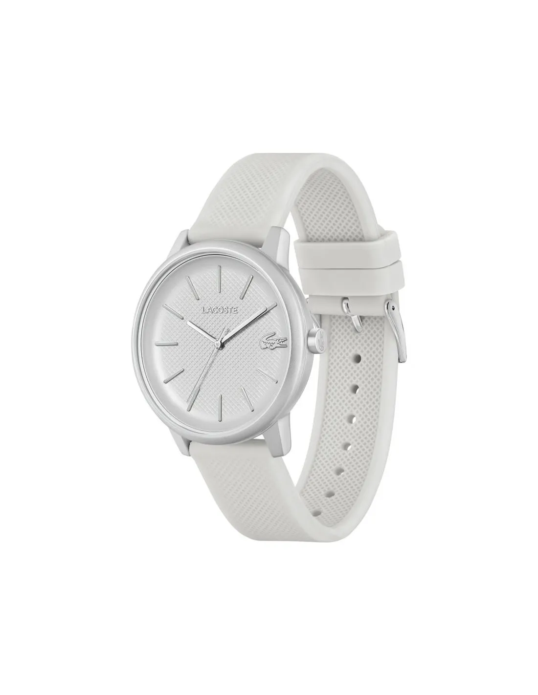 Reloj 3 agujas, Lacoste caja de aluminio blanca semi mate de 42mm