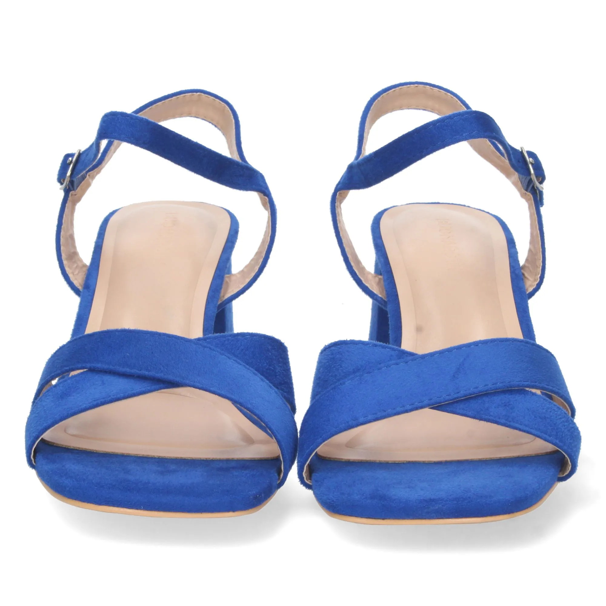 Sandalias de tacon bajo para fiesta mujer color azul